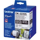 Brother Etiket DK-22205 Zwart op wit (62 mm)