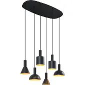QAZQA Moderne hanglamp zwart 6-lichts - Biles