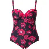 Ulla Popken Badpak pink / zwart
