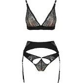 Casmir Divine Gouden Jarretel Set - Zwart - S/M