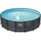 Swing pools Mountfield ELITE - Rechthoekig zwembad met rieten frame - 4,88 m x 1,22 m, donker (visgraatmotief)