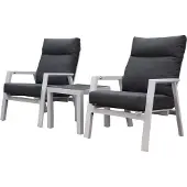 AVH-Collectie Set van 8 New Valley stapelbare tuinstoelen antraciet aluminium