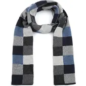 Profuomo Sjaal Wol Ruiten Blauw Grijs -