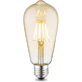 Home Sweet Home Edison Vintage LED filament lichtbron Drop - Amber - ST64 Deco - Retro LED lamp - 6.4/6.4/14cm - geschikt voor E27 fitting - Dimbaar - 4W 400lm 2700K - warm wit licht