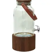 Northio Drankdispenser in Glas met Houten voet - 6 L
