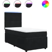 vidaXL Boxspring met matras fluweel zwart 100x200 cm