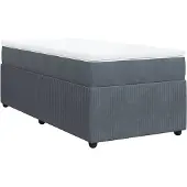 vidaXL Boxspring met matras fluweel donkergrijs 90x190 cm