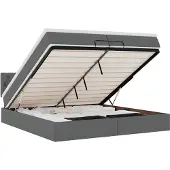 vidaXL Ottoman bed met matras 200x200 cm stof donkergrijs