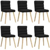 vidaXL Eetkamerstoelen 6 st stof zwart