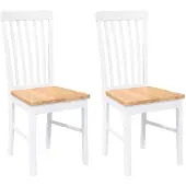 vidaXL Eetkamerstoelen met kussens 2 st massief hout rubber wit
