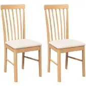 vidaXL Eetkamerstoelen met kussens 2 st massief hout rubber