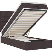 vidaXL Ottoman bed met matras 80x200cm stof donkerbruin