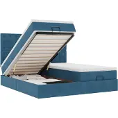 vidaXL Ottoman bed met matrassen en LED's 160x200cm fluweel