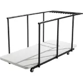 Oviala - 18 inklapbare monobloc tafels van 180 cm en transportkar - REKKEM