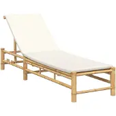 vidaXL Ligstoel met kussens 55x199x30 cm bamboe
