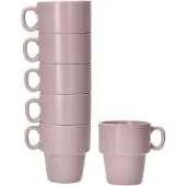 MamboCat Set van 6 koffiemokken Stata roze porselein - 11801