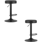 Leobert ROJST kruk - zwart eco-leer / zwarte basis x 2
