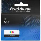 PrintAbout Huismerk HP 653 (3YM74AE) Inktcartridge 3-kleuren