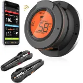 MostEssential AT-02 Vleesthermometer - Incl. Bluetooth, App & 2 Meetsondes - Zwart