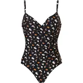 Pastunette Beach - Badpak - Overslagmodel met plooien - Zwart