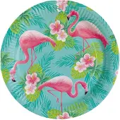 Amscan 8x Flamingo bordjes 23 cm