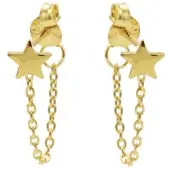 Karma oorbel Chain Star Zilver Goldplated-M1857