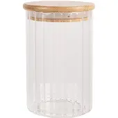 Clayre & Eef Voorraadpot Ø 8x13 cm Transparant Glas