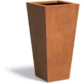 HetTuinstel.nl Cortenstaal plantenbak taps 50x50x100cm - Met bodem