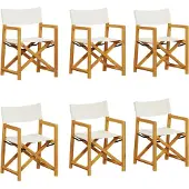 vidaXL Tuinstoelen 8 st inklapbaar stof crèmewit