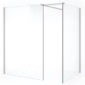 Maxaro Diamond Inloopdouche | 140x130 cm Rvs Helder glas 2 vaste wanden