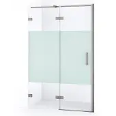 Maxaro Diamond Douchedeur | 120 cm Rvs Helder met matte strook Draaideur