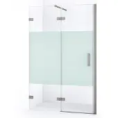 Maxaro Diamond Douchedeur | 110 cm Rvs Helder met matte strook Draaideur