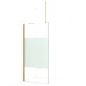 Maxaro Diamond Inloopdouche | 100 cm Goud Helder met matte strook Vaste wand