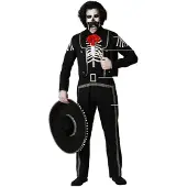 Atosa Mexican Skeleton Costume Zwart 2XL Kinderen