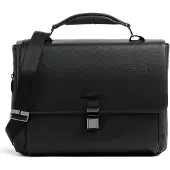 Piquadro Modus Aktentas Leder 40 cm Laptopvak zwart