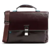 Piquadro Blue Square Briefcase II Leather 40 cm Laptopcompartiment bruin