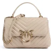 Pinko Beige Kalfslederen Bos Taurus Handtas
