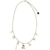 Manfield Goudkleurige ketting met bedeltjes | Maat adult