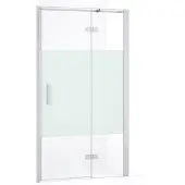 Maxaro Diamond Douchedeur | 100 cm Chroom Helder met matte strook Draaideur