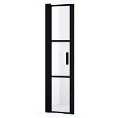 Maxaro Diamond Douchedeur | 50 cm Mat zwart Helder met zwarte strepen Draaideur