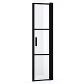 Maxaro Diamond Douchedeur | 50 cm Mat zwart Helder met zwarte strepen Draaideur