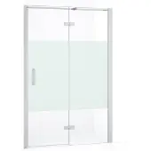 Maxaro Diamond Douchedeur | 120 cm Chroom Helder met matte strook Draaideur