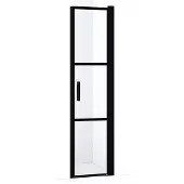 Maxaro Diamond Douchedeur | 45 cm Mat zwart Helder met zwarte strepen Draaideur