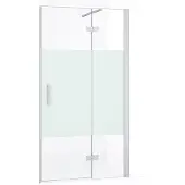 Maxaro Diamond Douchedeur | 90 cm Chroom Helder met matte strook Draaideur