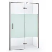 Maxaro Diamond Douchedeur | 120 cm Rvs Helder met matte strook Draaideur