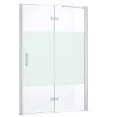 Maxaro Diamond Douchedeur | 120 cm Chroom Helder met matte strook Draaideur