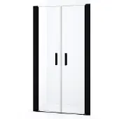 Maxaro Diamond Douchedeur | 100 cm Mat zwart Helder glas Pendeldeur