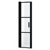 Maxaro Diamond Douchedeur | 55 cm Mat zwart Helder met zwarte strepen Draaideur