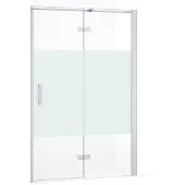 Maxaro Diamond Douchedeur | 120 cm Chroom Helder met matte strook Draaideur