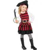 Amscan Verkleedjurk Piraat Polyester Zwart/rood Mt 3-4 Jaar